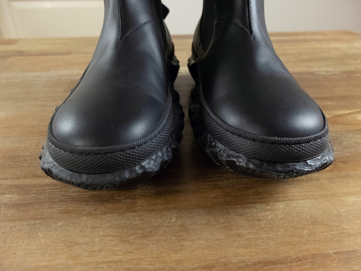 MARNI black chunky sole leather Chelsea ankle boots Size 11