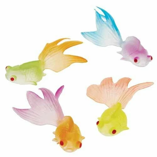 12 figuras de peces falsas de plástico dorado que brillan en la oscuridad fiesta de cumpleaños para niños bolsa de regalos favor Foto 2 de 3