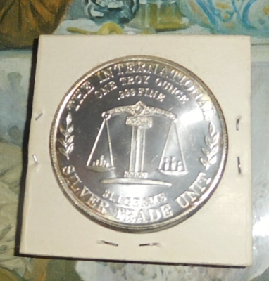 1980 International Silver Trade Unit .999 Bullion Round 1 Oz
