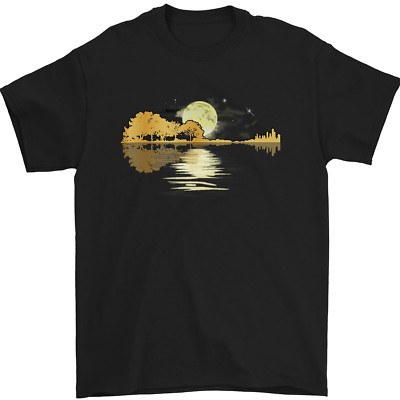 Guitar Reflection Guitarist Bass Acoustic Herren Maglietta 100% Baumwolle