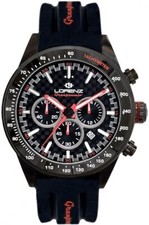 LORENZ GRANPREMIO Cronografo 030210CC Orologio Uomo Sub 100 Metri Cinturino Gomm