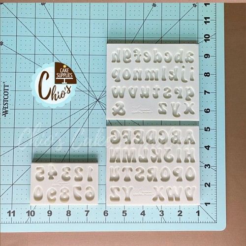 Bubble Font Alphabet Uppercase, lowercase & numbers Molds. 3 pcs set Model #006 - Picture 10 of 13