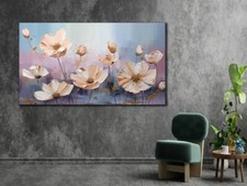 White Flowers Panting Wall Art Canvas Unframed Print Art