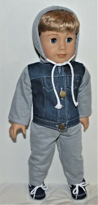 Jacket Hoodie Pants For 18 in American Girl Boy Doll Logan Clothes