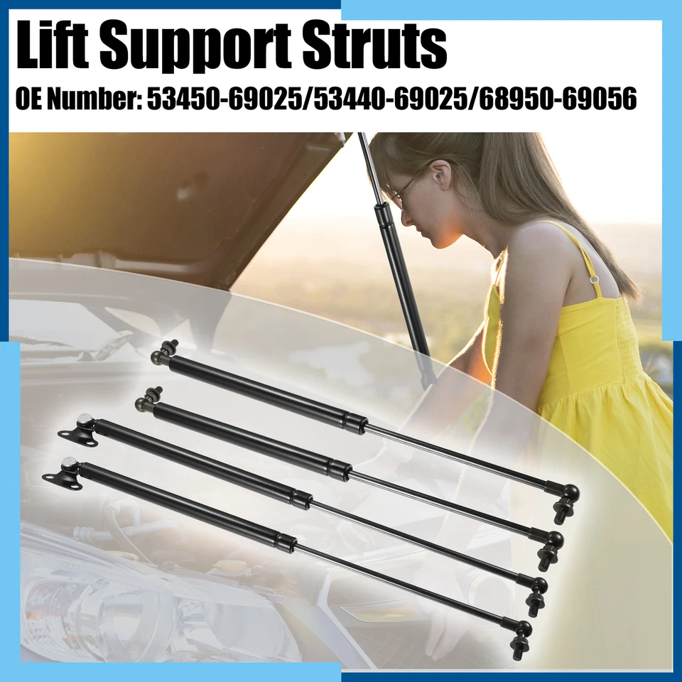 Pack (4) Front Hood Rear Liftgate Gas Struts for Toyota Land Cruiser 100 98-07 - Изображение 2 из 4