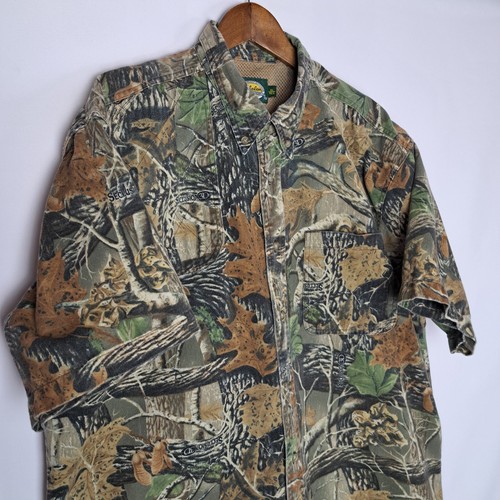 Cabelas Hunting Shirt Mens XL Seclusion 3D Camo Button Down Short Sleeve Vented - Picture 5 of 19