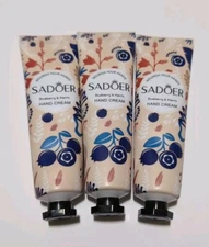 Sadoer 3 Pack Blueberry & Plants Hand Cream  Lotion 1.05fl oz each Travel