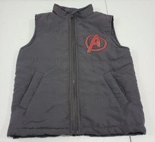 Marvel Avengers Boys Gray Full Zip Sleeveless...