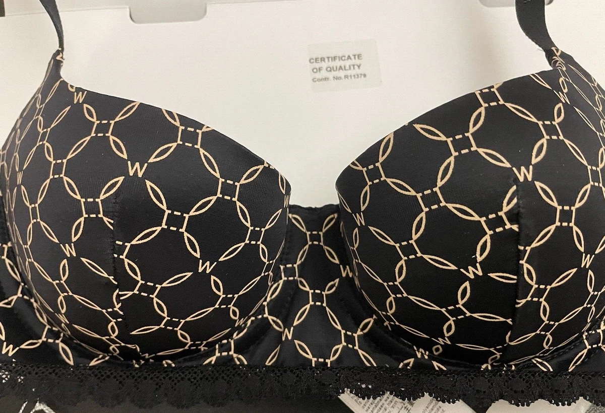 Wolford W-Print Cup Bra Size 80B USA: 36B Color: Black/Desert 69894 - 21