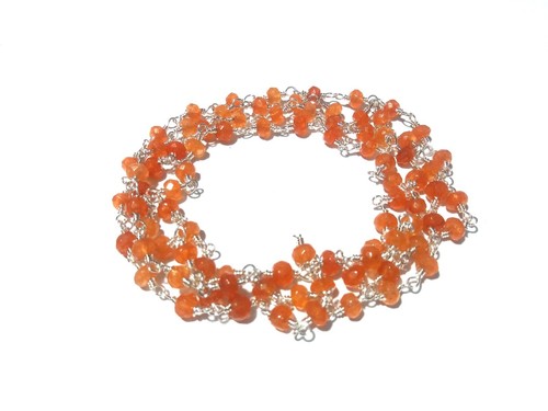 Multi Chalcedony Rondelle Faceted 4-4.5mm Beads, 10 Feet Silver Wire Chain - Picture 28 of 53