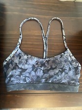 Lululemon Flow Y Bra Nulu Light Support A/B Cups Nightfall Blossom Floral 6