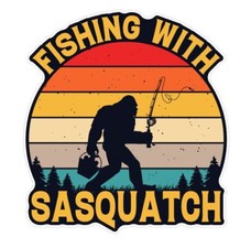 Bigfoot Sasquatch Fishing Sticker Stickers A332