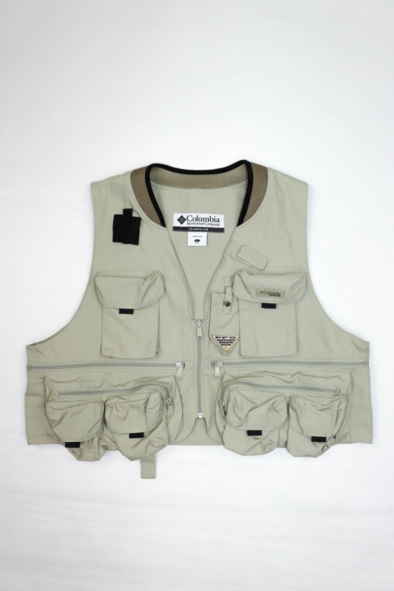 Columbia PFG Prof Fishing Gear Beige Utility Cargo Multipocket