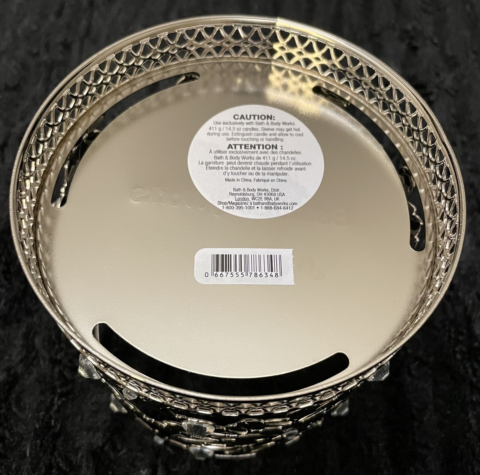 NWT! Bath & Body Works Silver SNOWFLAKES & DIAMONDS 3 Wick Candle Holder