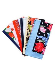 Womens Assorted Retro Style Floral 100 Cotton Large Print Hankerchiefs 16 Inch