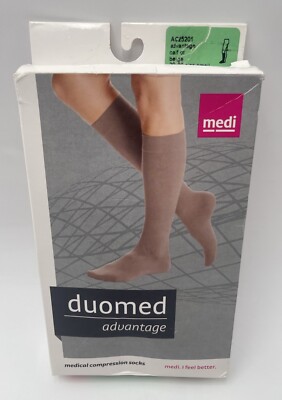 Medi Duomed Advantage, 20-30 mmHg Size Small Calf Open Toe Beige