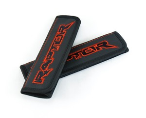 Ford Raptor black seat belt pads covers Blue embroidery 2PCS Ford Raptor black seat belt pads covers Blue embroidery 2PCS