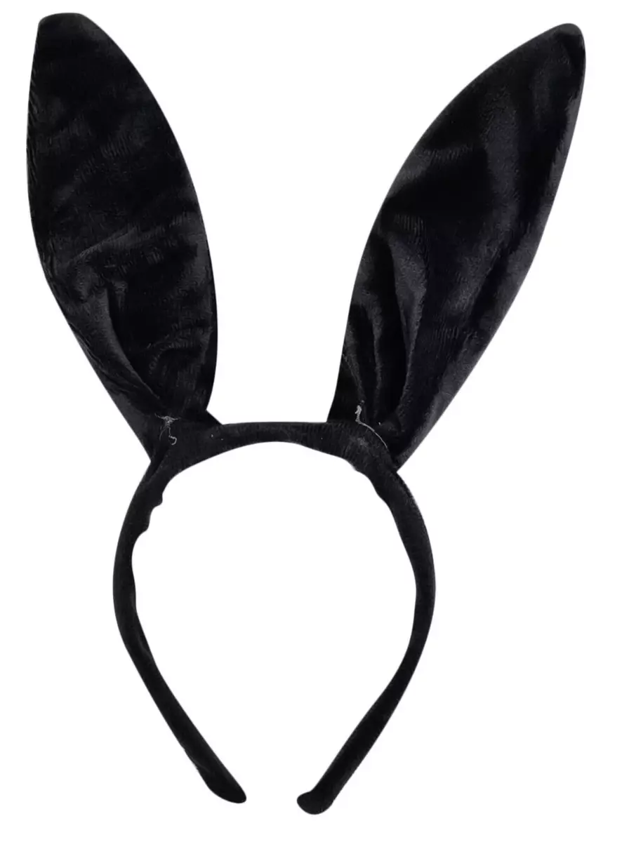 Black Rabbit Ears Hare Headband Fancy Dress Costume Accessory Easter Bunny