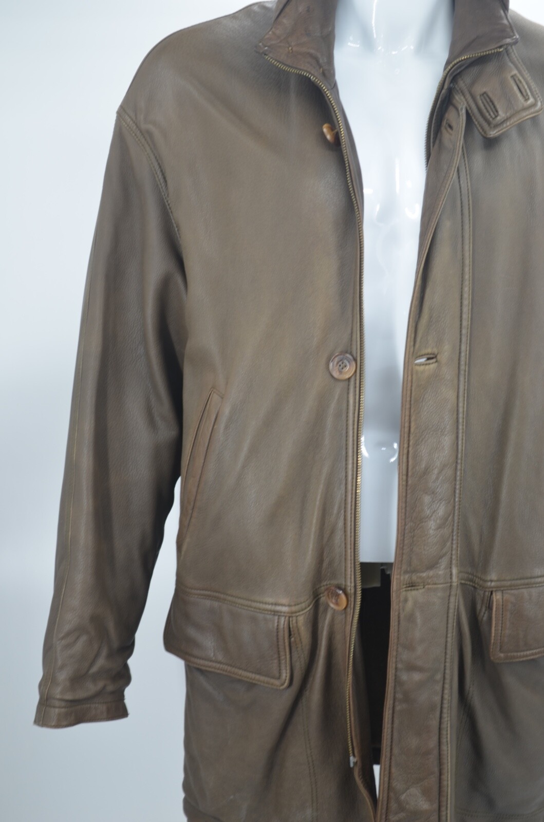 Giacca classica in pelle YSL YVES SAINT LAURENT da uomo marrone taglia 50 L