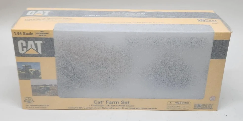 Cat Lexion 485 Combine & Challenger 75E Tractor Farm Set By Norscot 1/64 Scale - Image 2 of 4