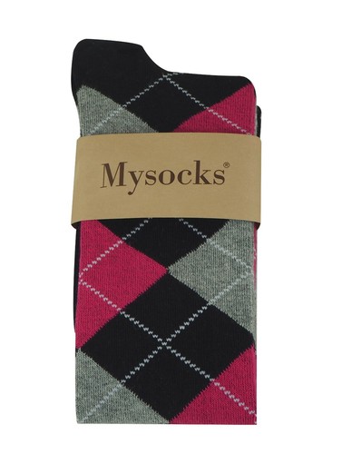 Mysocks Unisex Rodilla Largo Alto Calcetines Rombos Finest Algodón Peinado - Foto 71 di 178