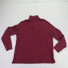 Polo Ralph Lauren Sweater Mens Large Red Pony Logo Pullover Mock Neck Preppy