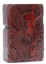Natural Rosewood Carved Phoenix Lighter Box For Zippo Insert Kit(Case Only)