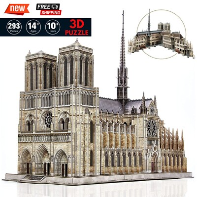 3D Architectural Puzzle for Adults Notre Dame de Paris Church