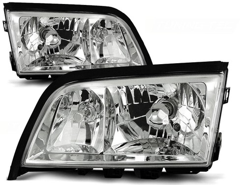 2x Fari Vetro Trasparente per Mercedes W202 Anno Fab. 93-00 Cromo
