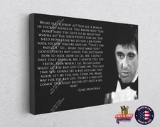 Tony Montana Al Pacino Scarface The World is Yours Mafia Style Wall Quote