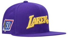 NBA 50th Los Angeles Lakers Mitchell & Ness Adult Snapback Cap M&N NEW!