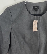 Ann Taylor NWT Womens Gray Birdseye Hidden Button Blazer, Size 12P, MSRP 160