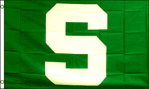 Green S Flag 3x5 Flag Polyester Michigan State University College