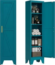 Cofar 67"H Bathroom Floor Storage Cabiner With 2 Barn Doors,Adjustable Shelves
