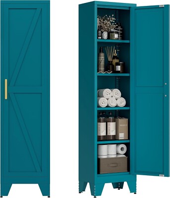 Cofar 67''H Bathroom Floor Storage Cabiner With 2 Barn Doors,Adjustable Shelves
