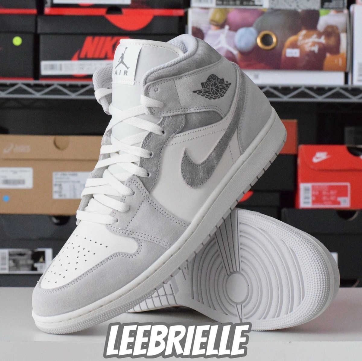 Nike Air Jordan 1 Mid SE Neutral Grey Sail FQ7720-002 Men's Nike Air Jordan 1 Mid SE Neutral Grey Sail FQ7720-002 Men's