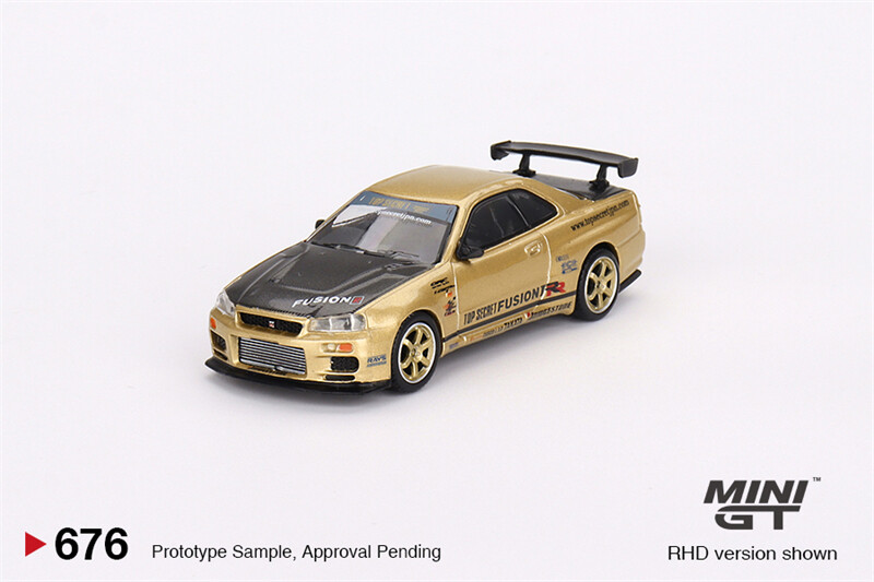 MINI GT スカイライン GT-R ゴールド 4個セット MINI GT 1:64 SKVLINE GT-R (R34) Top Secret Gold Diecast
