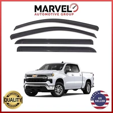 Window Visor Rain Guards for Chevy Silverado GMC Sierra Crew Cab 2019-2024