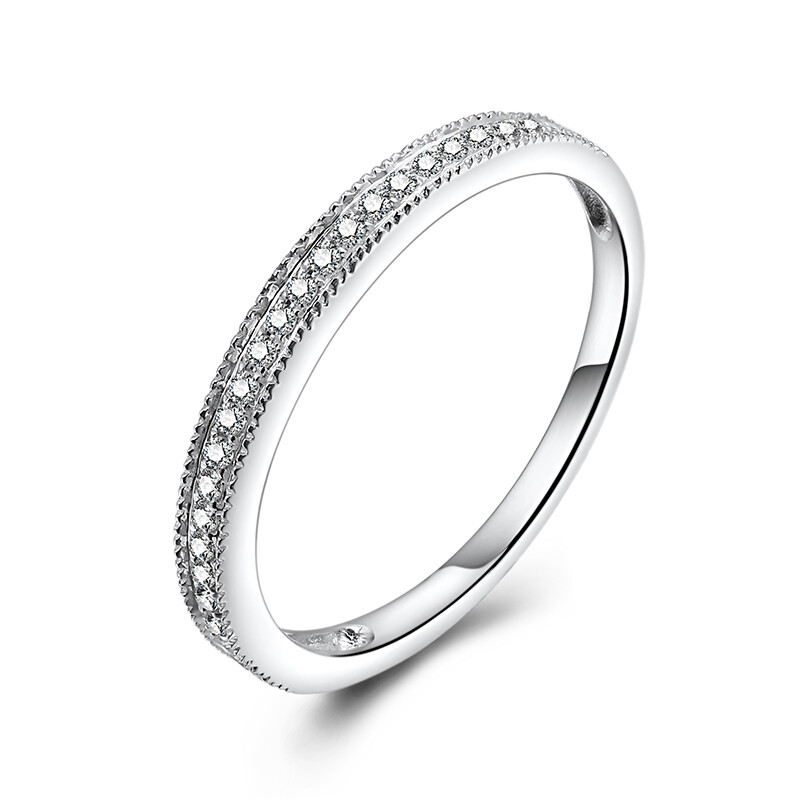 Solid 18k White Gold Fine Jewelry Natural Diamond Simple