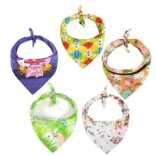 Easter Rabbit Printed Pet Dog Collar Cat Triangle Bandanas Bib Festival Neckwear