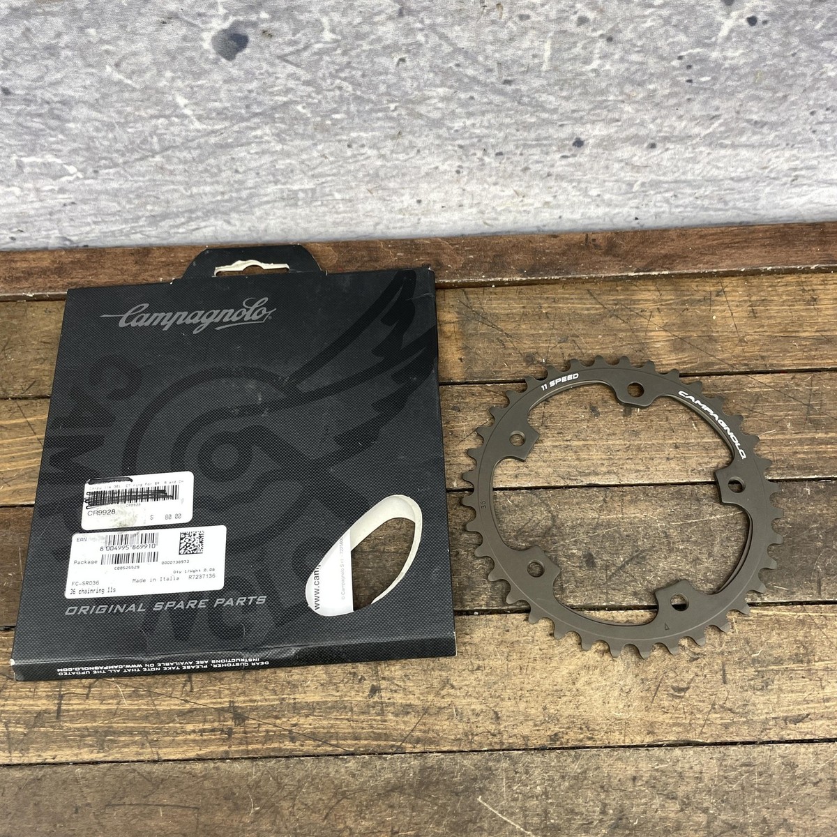 Campagnolo 36T Chainring 110 BCD 5-Arm Gray 11 Speed Road Italy 36
