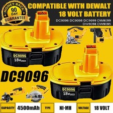 2 PACK 18V Battery For Dewalt 18 VOLT XRP DC9096 DC9098 Ni-MH DC9099 NEW