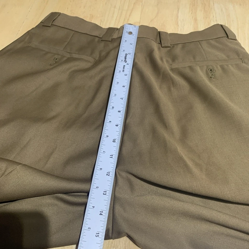 Pantalones de vestir para hombre Giorgio pantalones de trabajo marrón tostado talla 33x37L Foto 4 de 4