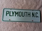 Plymouth N.C. Town City License Tag Plate — photo 1