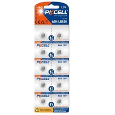 Pack of 10 1.5V AG4 LR626 Button Coin Cell Batteries PKCELL