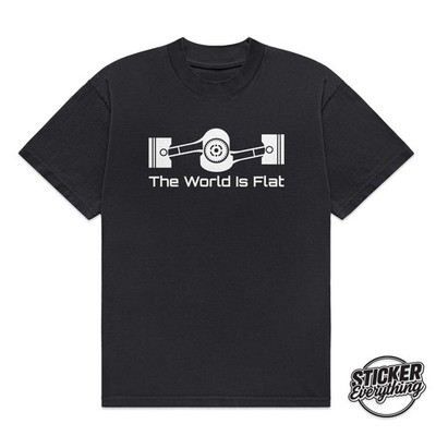 The World Is Flat T-Shirt Graphic Tee Unisex Mens Fits SUBARU Boxer JDM BRZ