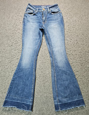 Edgely blue denim flared high rise curvy jeans women size 4 Reg