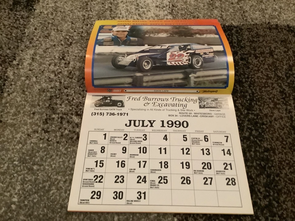 1990-91 SUPER DIRT SERIES SYRACUSE RACING CALENDAR - Image 4 of 4