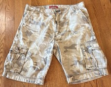 Levi Strauss Carrier Cargo Shorts 6 Pockets Mens Camo Khaki Size 40 Y2K 11