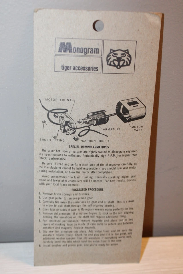 ARMADURA DE REPUESTO MONOGRAMA TIGRE VINTAGE SR1471/200 NOS 1966 Foto 3 de 4